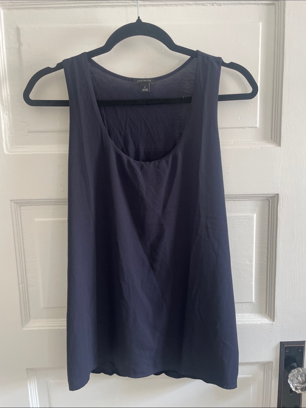 Ann Taylor Navy Scoop Neck Tank Top